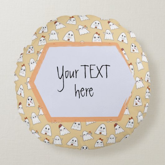 両面カスタムハロウィーンパターン装飾用クッション ラウンドクッション (正面)