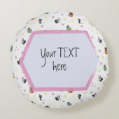 両面カスタムハロウィーンパターン装飾用クッション ラウンドクッション (裏面)