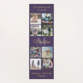 両面カスタムマントラパープル&金ゴールドモノグラムフォト ヨガマット (裏面)