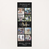 両面カスタムマントラブラック&金ゴールドモノグラムフォト ヨガマット (正面)