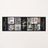 両面カスタムマントラブラック&金ゴールドモノグラムフォト ヨガマット (正面(横))