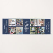 両面カスタムマントラ海軍とホワイトモノグラム写真 ヨガマット (正面(横))