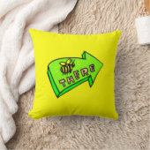 両面カラフルイエローブラックストライプビー クッション (ブランケット)