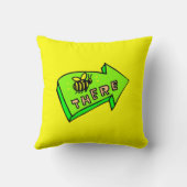 両面カラフルイエローブラックストライプビー クッション (裏面)