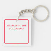 両面キーケース - 私はアレルギーを持っています キーホルダー (裏面)