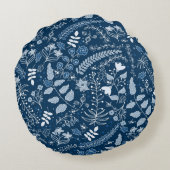 両面クラシック花模様 ラウンドクッション (裏面)