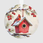 両面クリスマスカーディナル オーナメント (裏面)