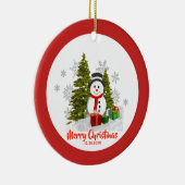 両面クリスマススノーマンオーナメント セラミックオーナメント (右)