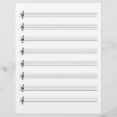 両面クレフ、 音符記号楽譜原稿スタッフ紙 レターヘッド (裏面)