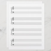 両面グランドスタッフス音楽原稿紙 レターヘッド (正面/裏面)