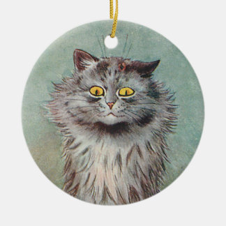 両面グレーの猫・ Louis Wain ・オーナメント セラミックオーナメント
