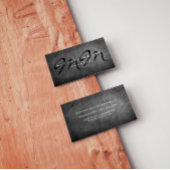 両面グレーの黒板モノグラムはっきりしたミニマリスト 名刺