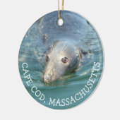 両面ケープタラ写真クリスマス セラミックオーナメント (左)