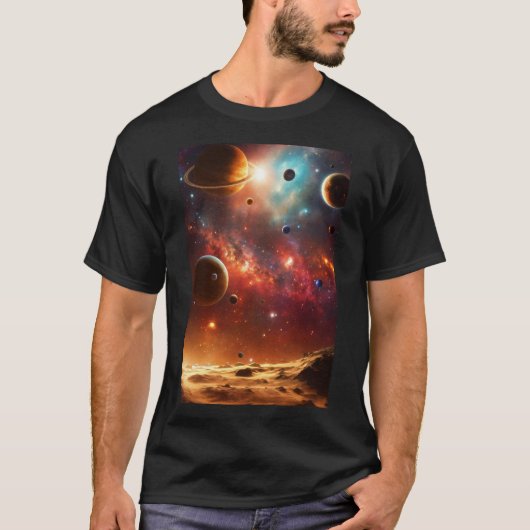 両面コズミックバレエ：惑星ムーンTシャツ Tシャツ (正面)