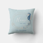 両面コースタルウォーターカラーシーホースカスタムTh クッション (裏面)