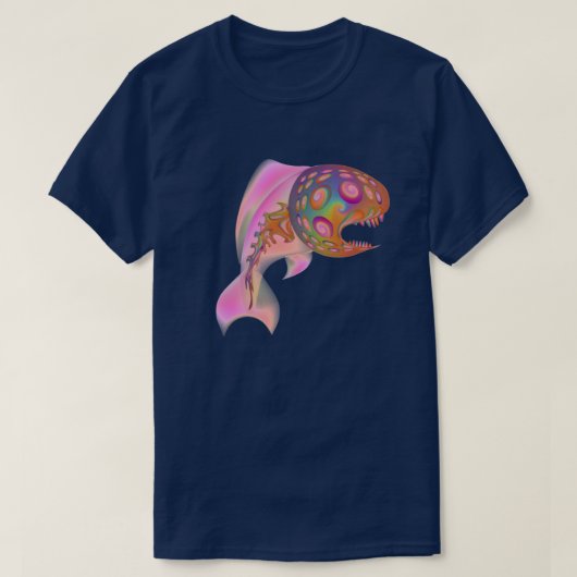 両面サイケデリックフィッシュTシャツ Tシャツ (デザイン正面)