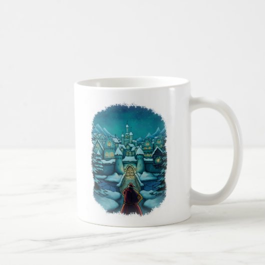 両面サンタの歓迎されたマグ コーヒーマグカップ (右)