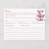 両面シックピンクマルティーニをテーマにしたレシピカード エンクロージャーカード (正面)