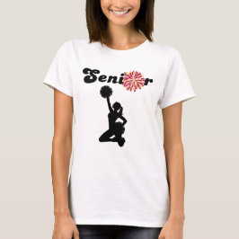 両面シニア・チアリーダー・デザイン（ワインレッド＆黄色） Tシャツ