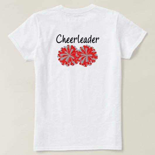 両面シニア・チアリーダー・レッドグレーTシャツ Tシャツ (デザイン裏面)