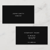 両面シンプルな基本的な黒 名刺 (正面/裏面)