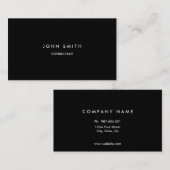 両面シンプルな基本的な黒 名刺 (正面/裏面)