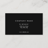 両面シンプルな基本的な黒 名刺 (裏面)