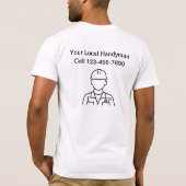 両面シンプルのワークシャツ Tシャツ (裏面)