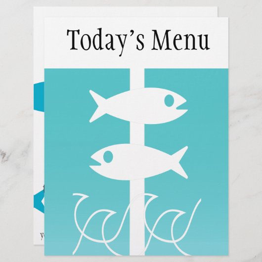 両面シーフードをテーマにしたメッドフライヤー (正面/裏面)