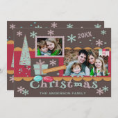 両面スクラップブック作りクリスマスフォトカード シーズンカード (正面/裏面)