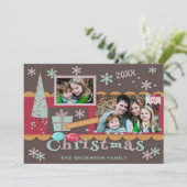 両面スクラップブック作りクリスマスフォトカード シーズンカード (スタンド正面)