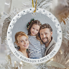 両面スタイリッシュシルバー雪片 セラミックオーナメント