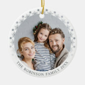 両面スタイリッシュシルバー雪片 セラミックオーナメント (正面)