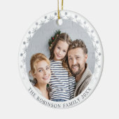 両面スタイリッシュシルバー雪片 セラミックオーナメント (左)