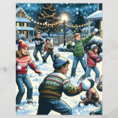 両面スノーボールファイトスクラップブック紙 (裏面)