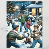 両面スノーボールファイトスクラップブック紙 (正面)