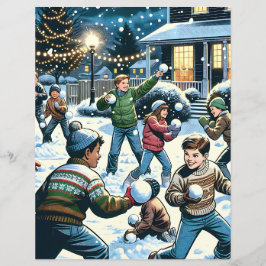 両面スノーボールファイトスクラップブック紙