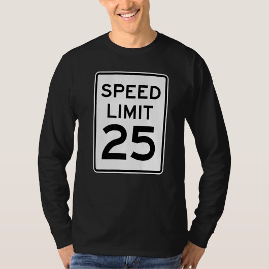 両面スピード制限25マイルランナーTシャツ Tシャツ (正面)