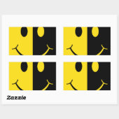 両面スマイリーフェイス 長方形シール (シート)