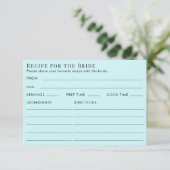 両面ターコイズライトブルーの結婚式前お披露目レシピカード エンクロージャーカード (スタンド正面)