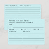 両面ターコイズライトブルーの結婚式前お茶会のレシピカード エンクロージャーカード (正面/裏面)