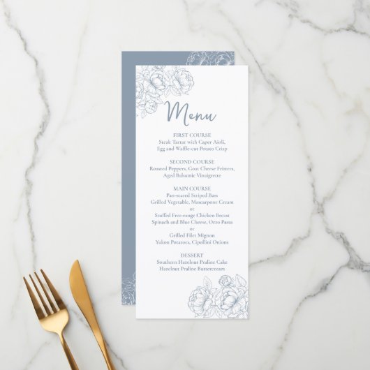 両面ダスティブルーボー結婚ホフローラ飲料+ メニュー (正面/裏面インサイチュ)