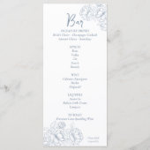 両面ダスティブルーボー結婚ホフローラ飲料+ メニュー (裏面)