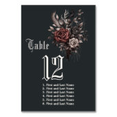 両面ダークゴシックのローズウッドフローラレイヴン テーブルナンバー (裏面)