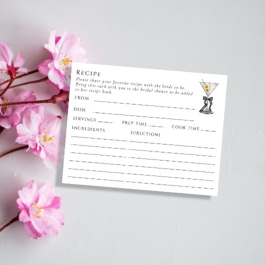 両面ダーティマティーニ テーマのレシピカード エンクロージャーカード