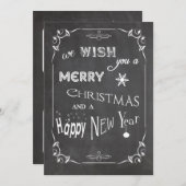 両面チャルクボードタイポグラフィフラットフォトカード シーズンカード (正面/裏面)