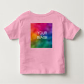 両面テキストと画像をここに追加ベビーピンク トドラーTシャツ (裏面)