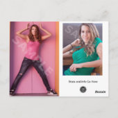 両面テンプレートヘッドショットコンポジットカードサイズ ポストカード (裏面)