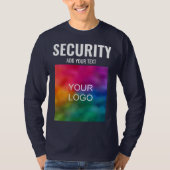 両面テンプレートメンズセキュリティネイビーブルー Tシャツ (正面)