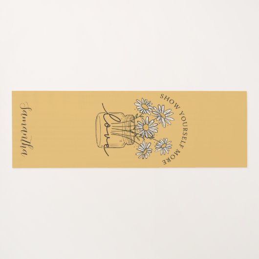 両面デイジー感動的引用文 ヨガマット (裏面(横))